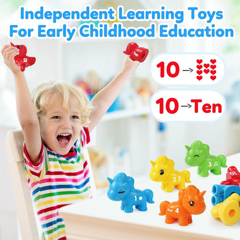 Montessori Numbers Matching Counting and Sorting Game for Toddlers Fine Motor Toy Preschool 1-10 Recognition Learning Toy Educational Set for Kids...