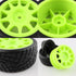 4PCS 12mm Hub Wheels Tires Set 1:10 1:12 1:16 Off Road RC Cars Rubber Tires Set for HSP 94122 94123 94103 3850 3851 FW06 RC Cars(Green)...