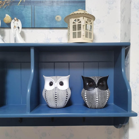 Resin Owl Statue Home Decor - Black Owl Sculpture, Bird Statue, Small Accents for Bedroom, Office, Garden, Bookshelf, TV Stand Figurines(Black)...
