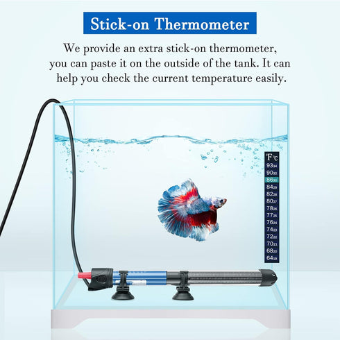 FEDOUR 50W 100W 300W Submersible Aquarium Heater, Adjustable Glass Water Heater for 5 – 70 Gallon Fish and Turtle Tank (300W)...