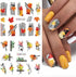 Fall Nail Art Sticker Water Decals Transfer Nail Supplies with 3D Gold Maple Leaf Squirrel Fox Falling Leaf Designs for Women Thanksgiving Day Dec...