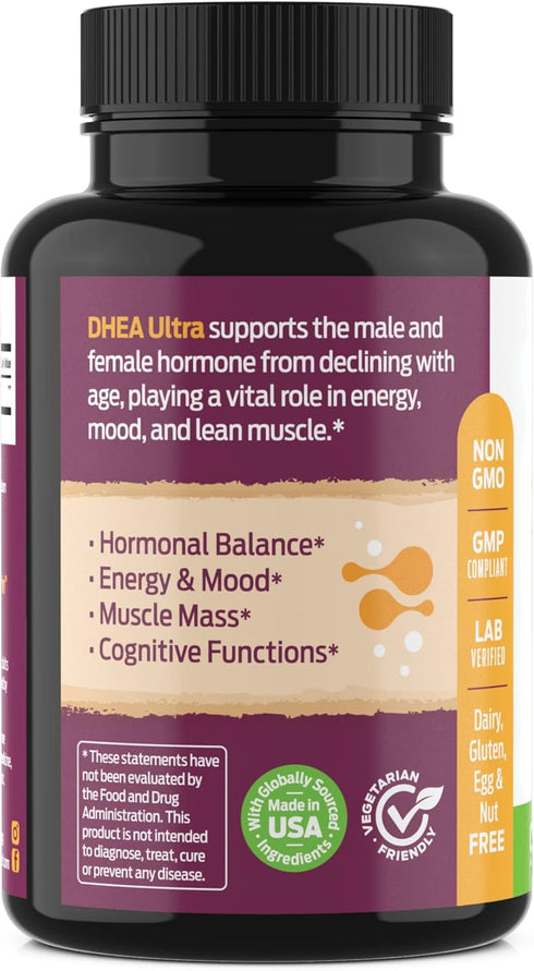 DHEA 100mg | DHEA Supplement for Women | DHEA Supplement for Men | Pure High Strength Micronized Dehydroepiandrosterone | Supports Energy, Hormone...