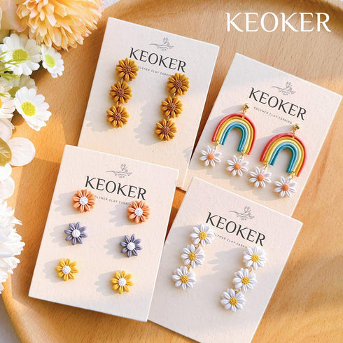 Keoker Spring Clay Cutters,12 Spring Polymer Clay Cutters, Flower Clay Cutters, Spring Clay Cutters for Polymer Clay Jewelry, (A)...