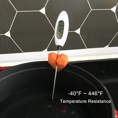 2Pcs Silicone Non-Scratch Pot Clip, Candy Thermometer Pot Clip for Candy Making, Hand-Free Holder to Measure Temperature of Candy, Oil, Milk, Choc...
