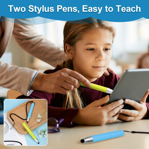 2pcs Kid-Friendly Stylus Pens for Touch Screens, Capacitive Stylus Pen with Spring Cord, Kid Tablet Stylus Pen Children's Crayon Stylus Pen for To...