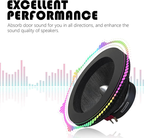 4PCS 6.5 Speaker Rings,Self Adhesive Speaker Foam for Enhancing Stereo Sound,High Resilience Speaker Baffles 6.5 inch Car Audio Accessories Avoid ...