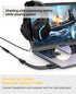Headset Splitter Cable for PC 3.5mm Crystal-Nylon Braid 3.5mm Female to Dual 3.5mm TRS Male Headphone Mic Audio Y Splitter Cable CTIA Gaming Heads...