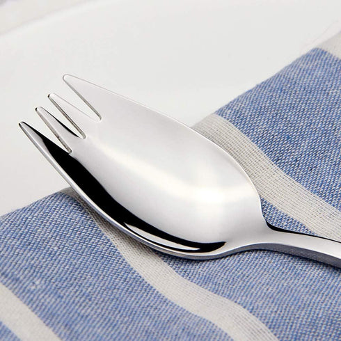 IQCWOOD Sporks Stainless Steel, Salad Forks, 8 Pack 18/10 Stainless Steel Spork, 7.4 Inches Long Handle Dessert Spoons, Ice Cream Spoons Fork Reus...