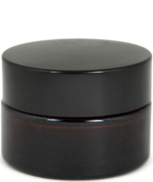 Vivaplex, 12, Amber, 15 ml, Round Glass Jars, with Inner Liners and black Lids...