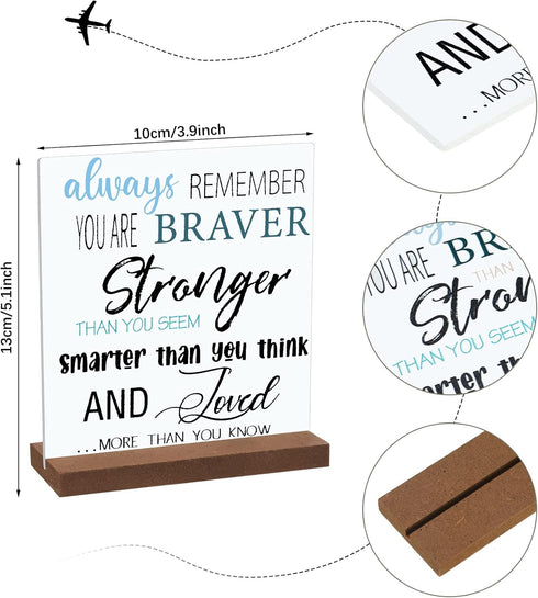 4 Pcs Inspirational Gifts Desk Decor Office Positive Motivational Quotes Employee Appreciation Gifts Wooden Plaque Sign with Stand Decoration for ...