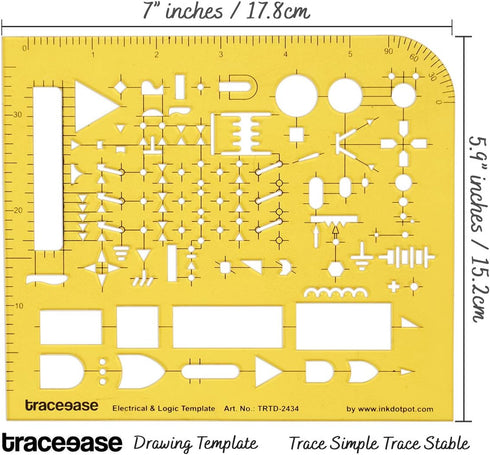 Traceease Electrical Drafting Electrical & Logic Template Drawing Stencil,Designing Template Measuring Ruler...