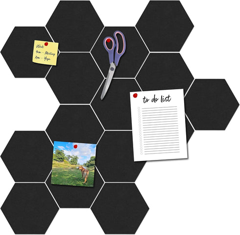 Hexagon Pin Board – (15 Pcs) Improved Version of Self-Adhesive Bulletin Boards for home and office Wall Decor, Photo board, Memos (7" x 8" x 3/8")...