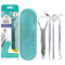 GuruNanda Professional 100% Stainless Steel Dental Kit with Tongue Scraper, Dental Mirror, Dental Scaler & Gum Stimulator - 4 Piece Dental Tools S...