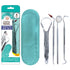 GuruNanda Professional 100% Stainless Steel Dental Kit with Tongue Scraper, Dental Mirror, Dental Scaler & Gum Stimulator - 4 Piece Dental Tools S...