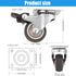 Nefish 1.5 Inch Caster Wheels Rubber Castor with Brake 360 Degree Rotation Top Plate Swivel Casters for Furniture, Table and Toolbox, 300 Pounds C...
