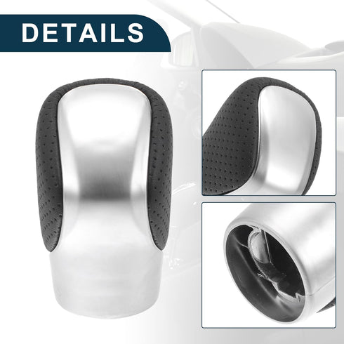 Automatic Manual Gear Shifter Knob for Lexus ES350 | Gearbox Stick Shifter Lever Knob Black Silver Tone Plastic and Punched Faux Leather 1 Pcs...