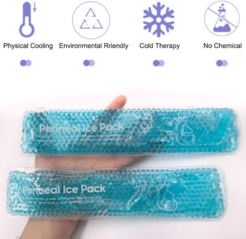 Reusable Perineal Ice Packs for Postpartum & Hemorrhoid Pain Relief, hot & Cold Pack for Women After Pregnancy, 2 Ice Pack and 3 Cover. (New Blue)...