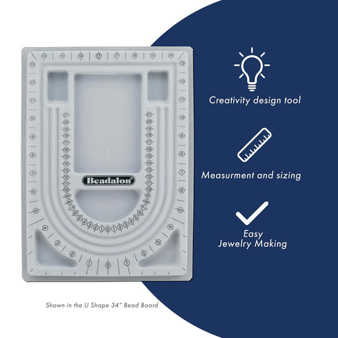 Beadalon Bracelet Bead Boards for Jewelry Making – Flocked, Anti-Roll Bead Tray with Cover – Ideal Jewelry Design Tool for Crafters, DIYers, Brace...