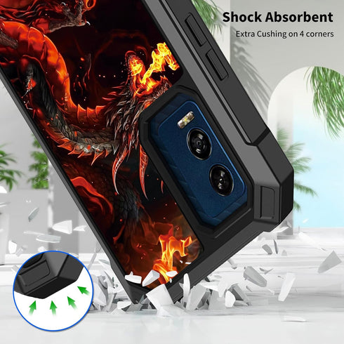 for Blu View Speed 5G Phone Case with Screen Protector,for Blu B1550VL Phone Case Dual Layer Structure Protection Shockproof Corner TPU Bumper Cas...