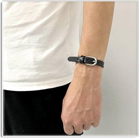 Xusamss Fashion Simple Alloy Buckle Bangle Leather Wristhand Bracelet,6"-8" Wrist...