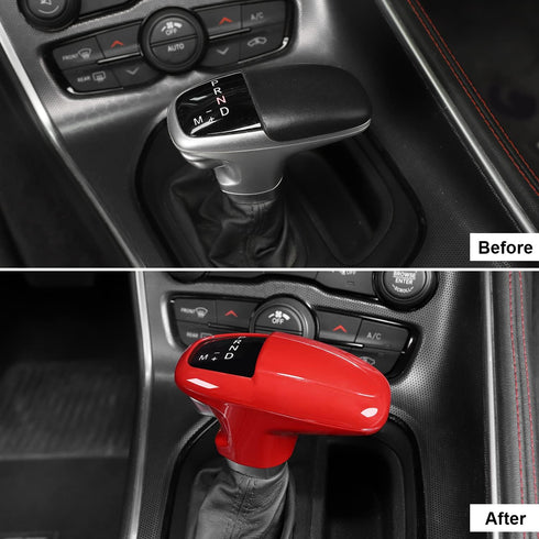 CheroCar for Dodge Gear Shift Knob Cover Trim Internal Accessories for 2015-2022 Dodge Challenger Charger ,for 2018-2022 Dodge Durango (Red)...