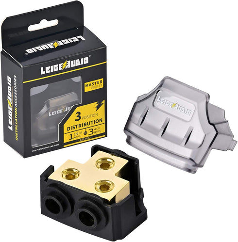 0/2/4 Gauge in 0/2/4 Gauge Out Copper Power Distribution Block for Car Audio Splitter(1 in 2 Out)...