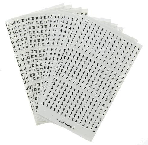 Ideal Industries 44-109 Plastic-Impregnated Cloth Self-Sticking Wire Marker Booklet 1/4 inch x 1-1/2 inch Legend...