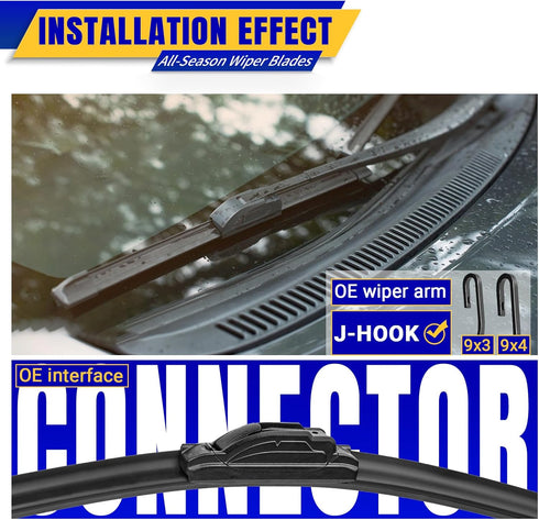 3 wipers Replacement for 2007-2015 Mazda CX-9, Windshield Wiper Blades Original Equipment Replacement - 26"/17"/14" (Set of 3) U/J HOOK...