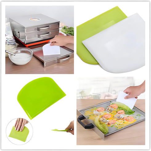 5-Pack Dough Scraper Bowl Food-safe Plastic Dough Cutter Flexible Bench Multipurpose Food Scrappers for Bread Dough Cake Fondant Icing...