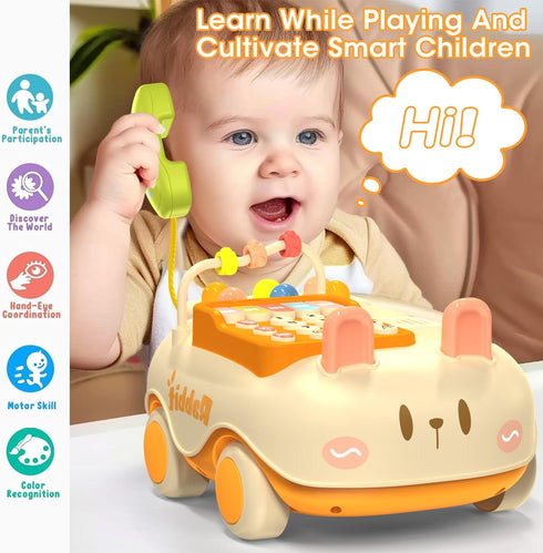 WXX Baby Phone Toy with Piano Music Game Children Pretend Phone,Cartoon Rabbit Styling Kids Cell Phone Toy with Light Parent-Child Interactive Gam...