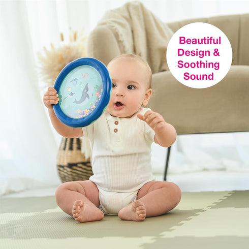 Edushape Sea World Drum for Baby - Set of 1 Ocean Baby Drum Toy for Toddlers 1-3 - Small Drums Musical Toy for Babies 1 Year Old and Up, Soothing ...
