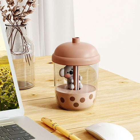Portable USB Humidifier, Portable Cool Mist Humidifier Animal Humidifier Desktop Humidifier Matcha Mini 5V Cute Humidifier Diffuser for Home Offic...
