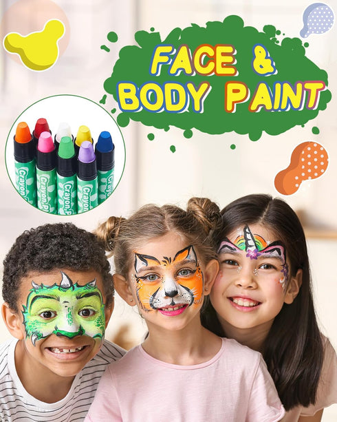 Lictin Face Painting Kits- 12 Colors Twistable Face Paint Crayons, Water Based Face Paint Marker Sticks for Pride Day, Halloween, Christmas, Face ...