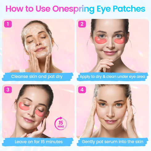 Under Eye Gels (24 Pairs) - Under Eye Mask for Wrinkles, Puffy Eyes, Dark Circles, Eye Bags, Natural Collagen Eye Gels Pads, Under Eye Mask Patche...