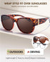Trendy Polarized Sunglasses Fit Over Glasses for Women, Wrap Around Shade UV Protection IF8511...