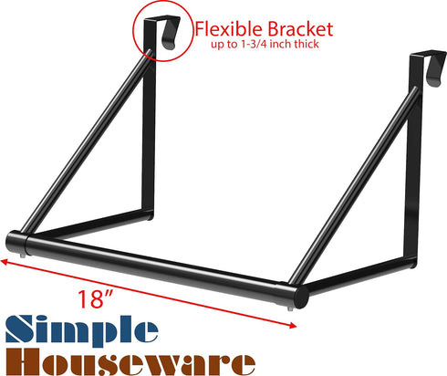 Simple Houseware Over The Door Clothes Hanging Rod, Black...