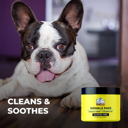 Wrinkle Wipes for English Bulldog,French Bulldog,Pug(Alcohol Free)- Dog Face Wipes For Wrinkles,Tail Pockets- Wrinkle Wipes Frenchie Bulldog. Say ...