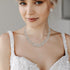 EVER FAITH Bridal Austrian Crystal Jewelry Set, Elegant Cluster Flower Leaf Necklace Earrings Set for Women...