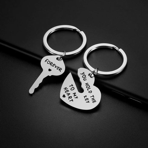 Couple Gifts for Boyfriend and Girlfriend - You Hold The Key To My Heart Couple Keychain for Him and Her, Valentine's Day Birthday Gifts for Boyfr...