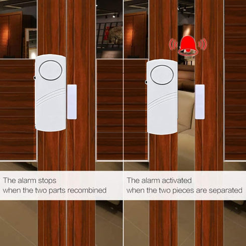 4 Pack Door Alarms for Home Security, Window Door Alarms, Window Alarm Sensors, Door Alarms for Kids Safety,DIY Protection Burglar Bell Alarm for ...