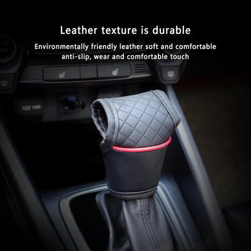 Leather Car Gear Shift Cover,Anti-Slip Automatic Shift Knob Cover Car Decoration,Universal Car Accessories for Women Interior Effectively Protects...