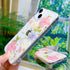 Abbery Designed for iPhone 14 Plus Case Sparkly Pink Flower Design Cute Clear Glitter Soft Silicone Real Dried Pressed Floral Aesthetic Phone Cove...