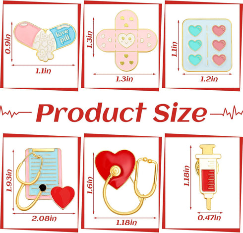 24 Pcs Henoyso Nurse Pins for Badge Medical Pins Nursing Pins for Pinning Ceremony Stethoscope Brooch Pins Nurse Week Gifts...