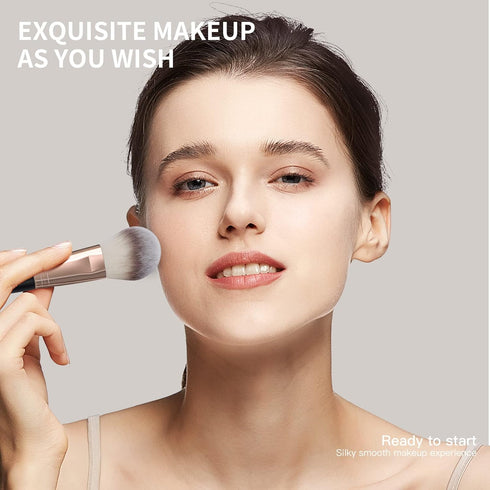 Makeup Brushes with Case, MAANGE 18 Pcs Professional Makeup Brush Set Premium Synthetic Face Kabuki Brush Kit Foundation Blush Powder Eyeshadow Br...