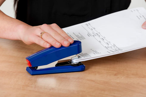 Novus B4fc Compact Flat Clinch Stapler, 50 Sheet Capacity, German Engineered, Staple|Pin|Tack, Steel Drive, 25 Yr. Warranty (Blue)...
