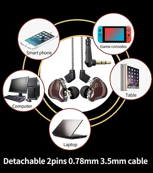 Kinboofi in Ear Monitor, CCZ Coffee Bean Stereo Wired Headphones, Dual Magnetic Circuit Dynamic Driver in-Ear Earphone, Noise Cancelling Headphone...