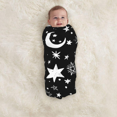 Moon and Stars BabyStuff Swaddle Blanket Newborn Space Baby Swaddling Blanket Cover Throw Wrap Blankets Soft Breathable for girls boys Baby Infant...