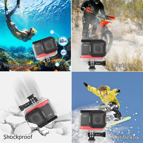 Dive Case for Insta360 ONE RS 4K Edition Action Camera, Waterproof Housing Underwater Diving Shell 60M/196FT with Thumbscrew Accessory...
