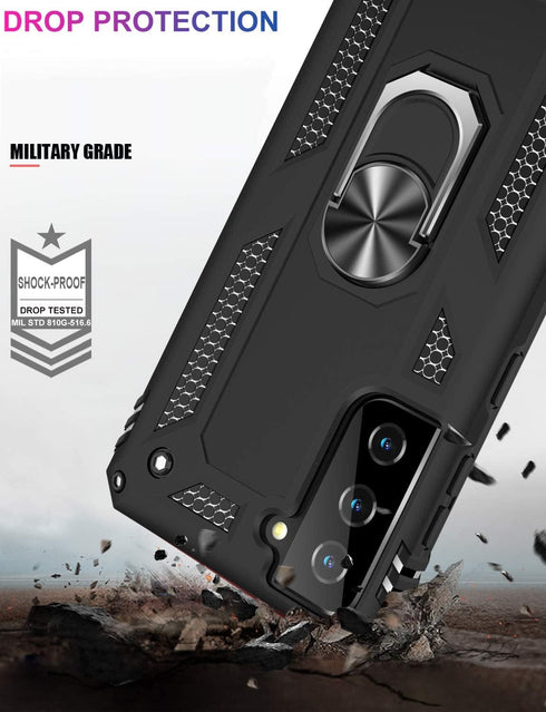 IKAZZ for Galaxy S21 Plus Case,Military Grade Shockproof Heavy Duty Protective Phone Case Pass 16ft Drop Test with Magnetic Kickstand for Samsung ...