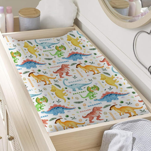 Dinosaurs Changing Pad Cover, Dinosaur Pattern Baby Diaper Changing Table Pad Cover, Unisex Dinosaur Diaper Changing Sheet for Baby Boy Girls, Din...